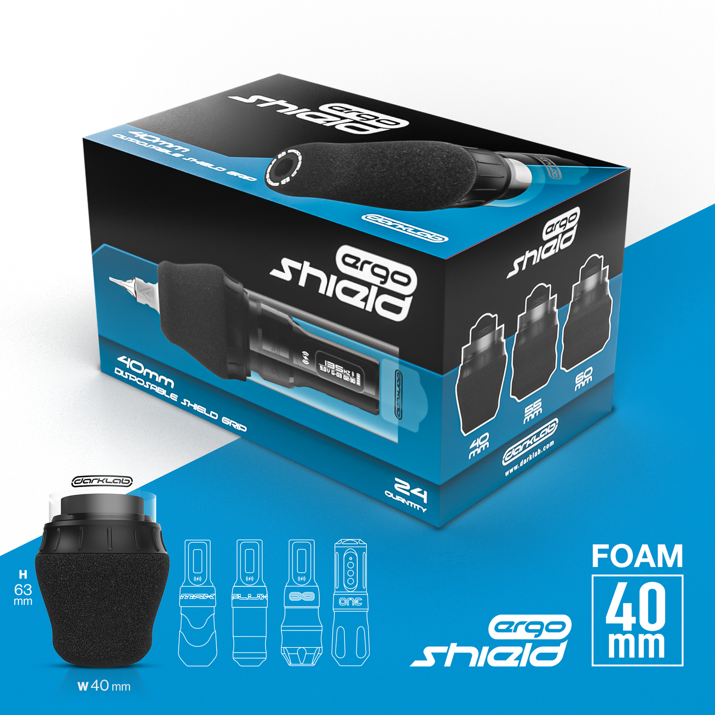 Darklab ErgoShield 40mm Grips — Box of 24 - Peak Needles