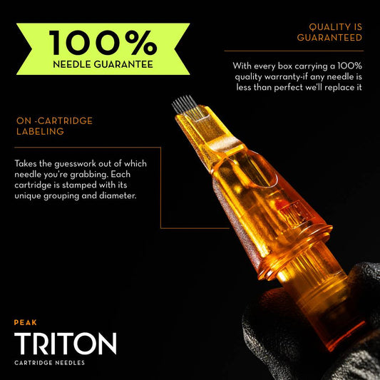 Triton Cartridge Needles — Round Liners (20) - Peak Needles