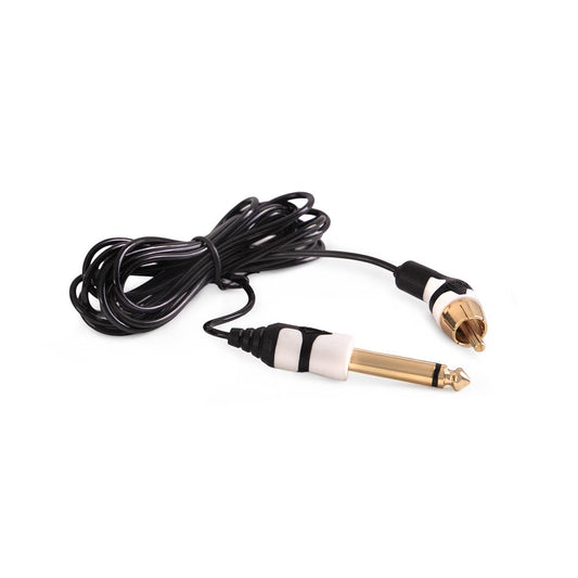 Angled Black/White RCA Cord (6.5ft)