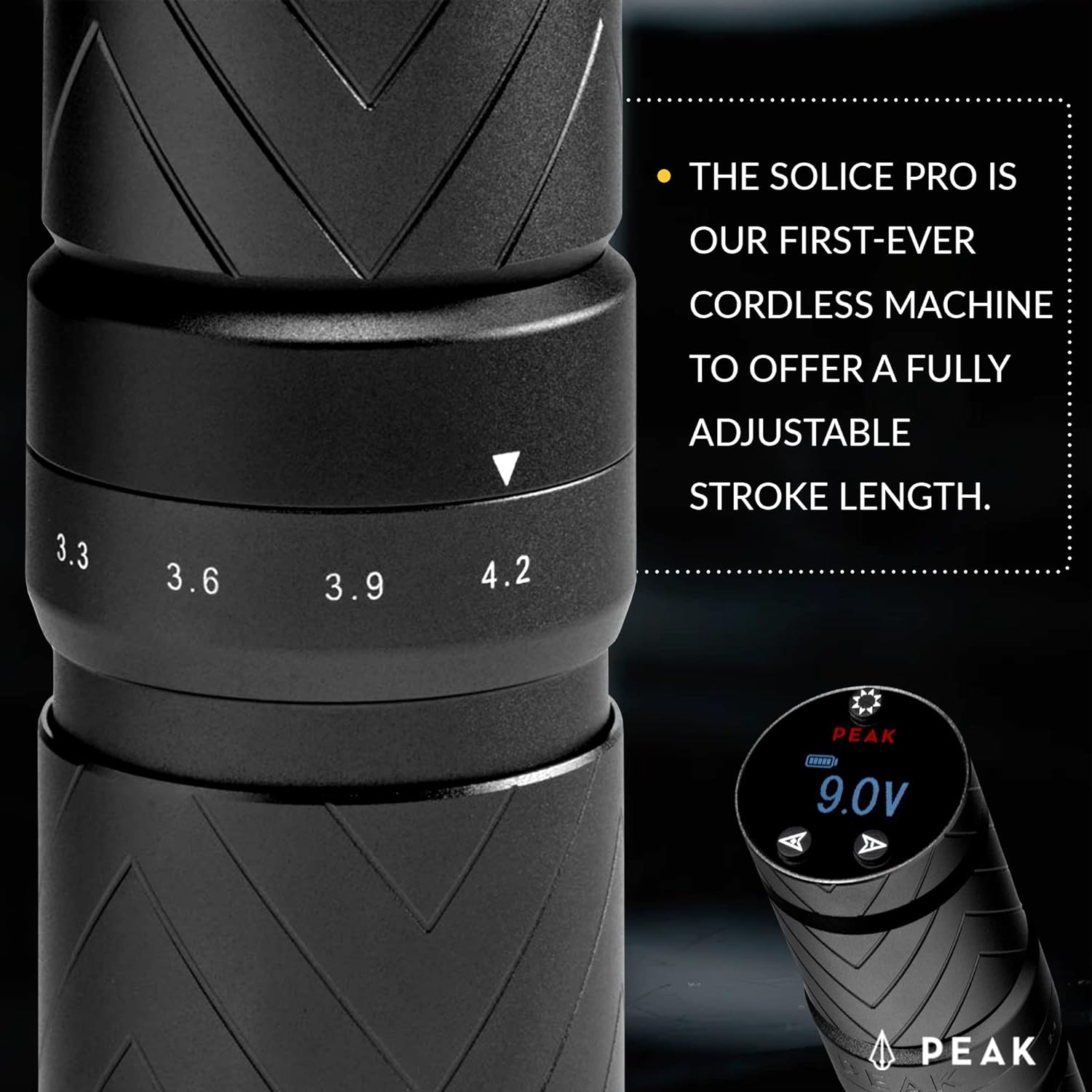 Solice Pro Adjustable Stroke Wireless Pen Tattoo Machine - Peak Needles
