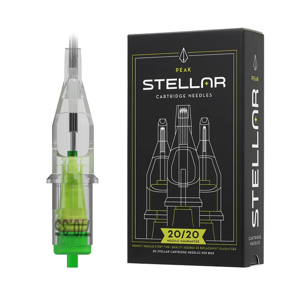 Peak Stellar Needle Cartridges — Curved Magnum (Extra Long Taper) — Box of 20