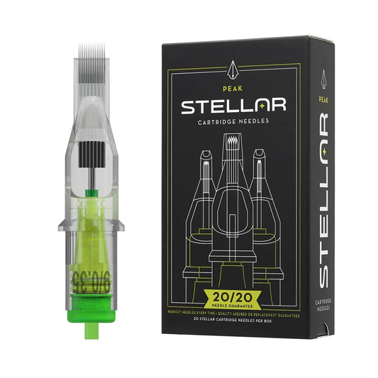 Peak Stellar Needle Cartridges — Curved Magnum (Long Taper) — Box of 20 - Peak Needles