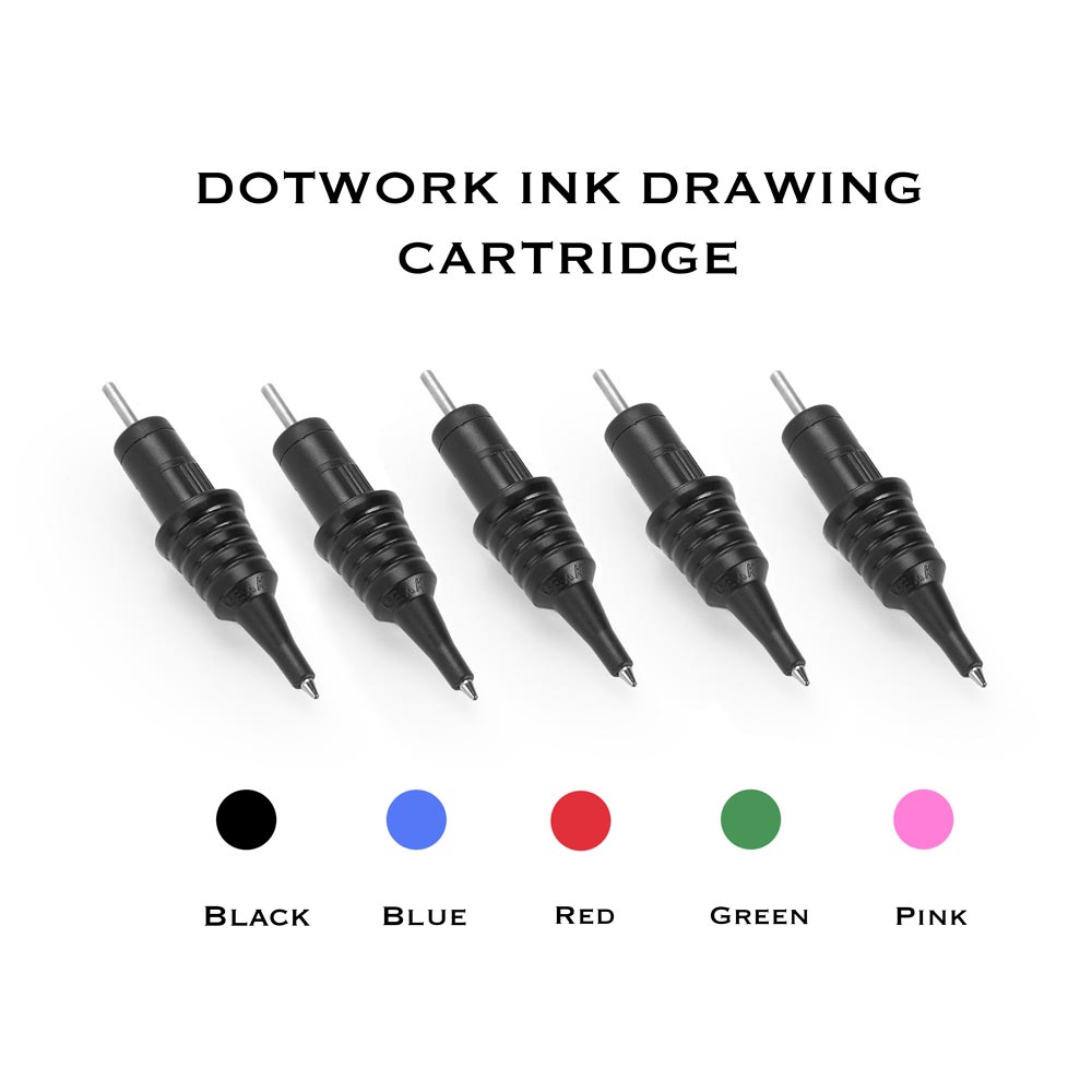 Dotwork Ballpoint Pen Drawing Cartridges — Pick Color — Box of 20 - Peak Needles