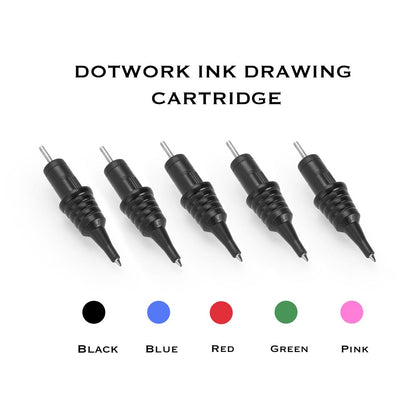 Dotwork Ballpoint Pen Drawing Cartridges — Pick Color — Box of 20 - Peak Needles