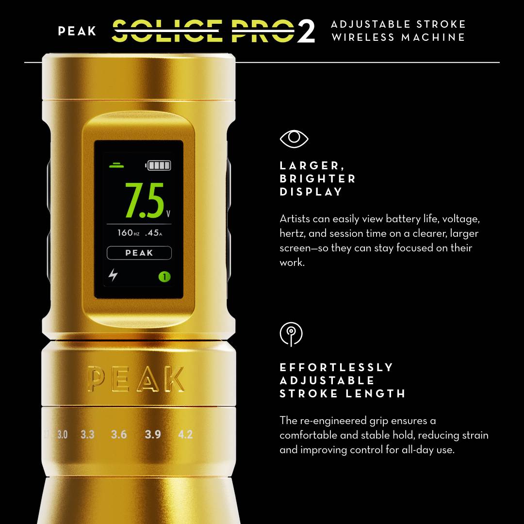 Peak Solice Pro 2 Wireless Tattoo Machine - Peak Needles