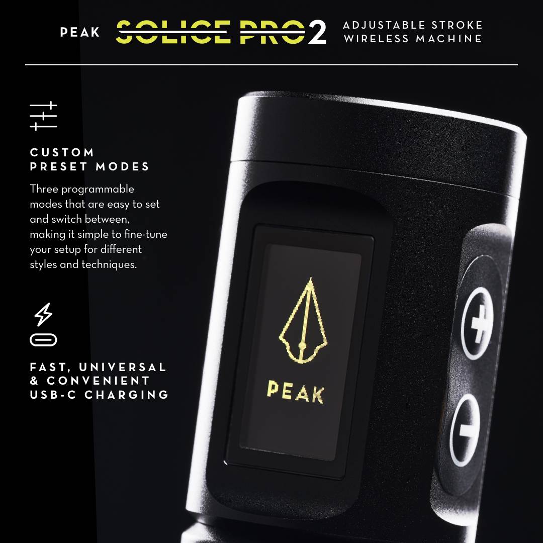 Peak Solice Pro 2 Wireless Tattoo Machine - Peak Needles