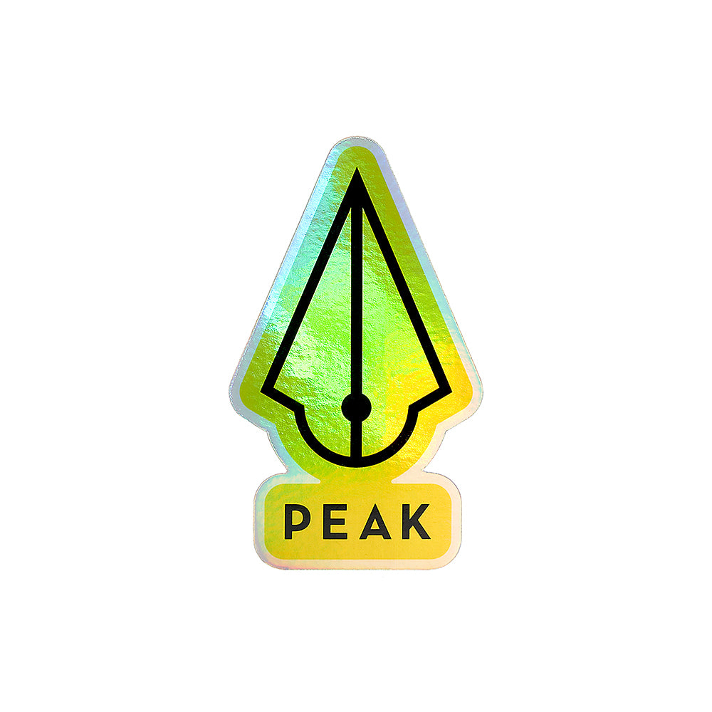 Peak Holographic Die-Cut Sticker — Pick Color — Price Per 1 or Pack of 50 - Peak Needles