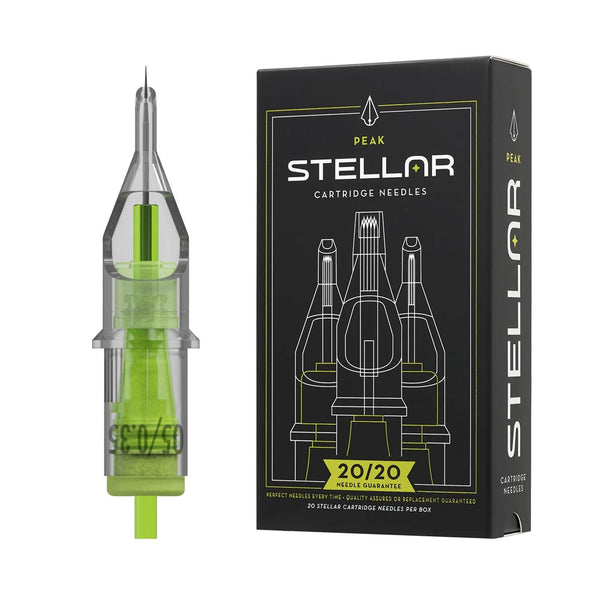 Peak Stellar Needle Cartridges — Bugpin Round Liners — Box of 20