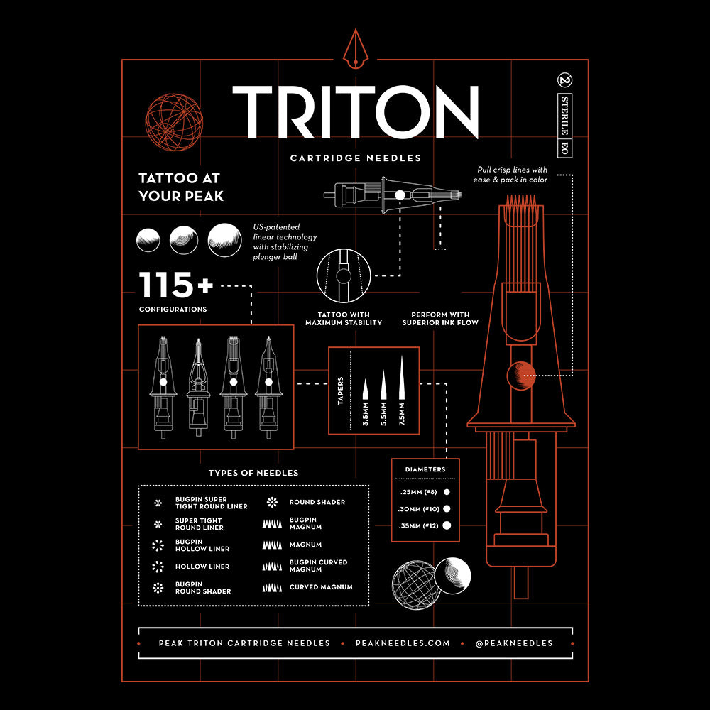 Peak Triton Cartridge Needles Tee - Peak Needles