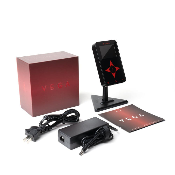 Vega Tattoo Power Supply — Black (Box contents)