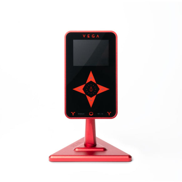 Vega Tattoo Power Supply with Magnetic Mount — Red (straight on)