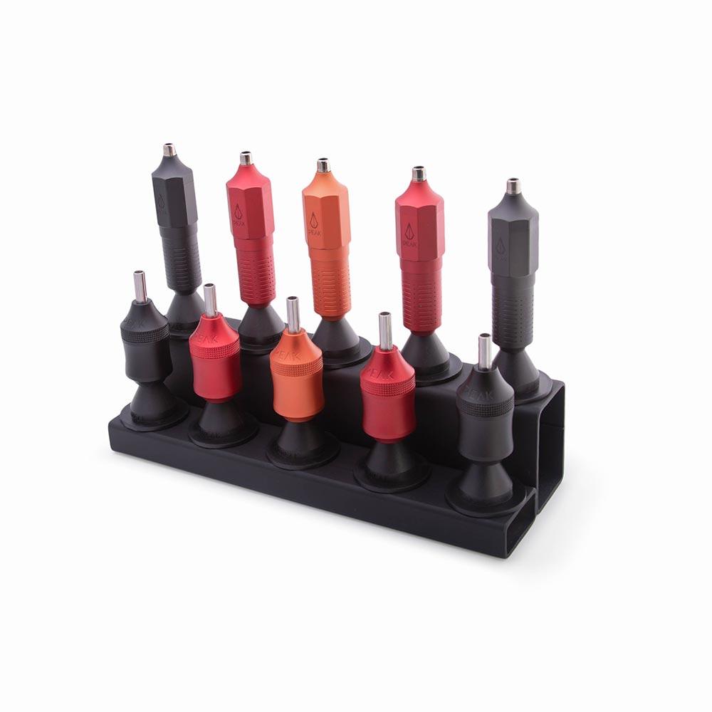 Peak Nova Cartridge Grip Stand — Full Setup with Modular Display Bar and Peak Grips